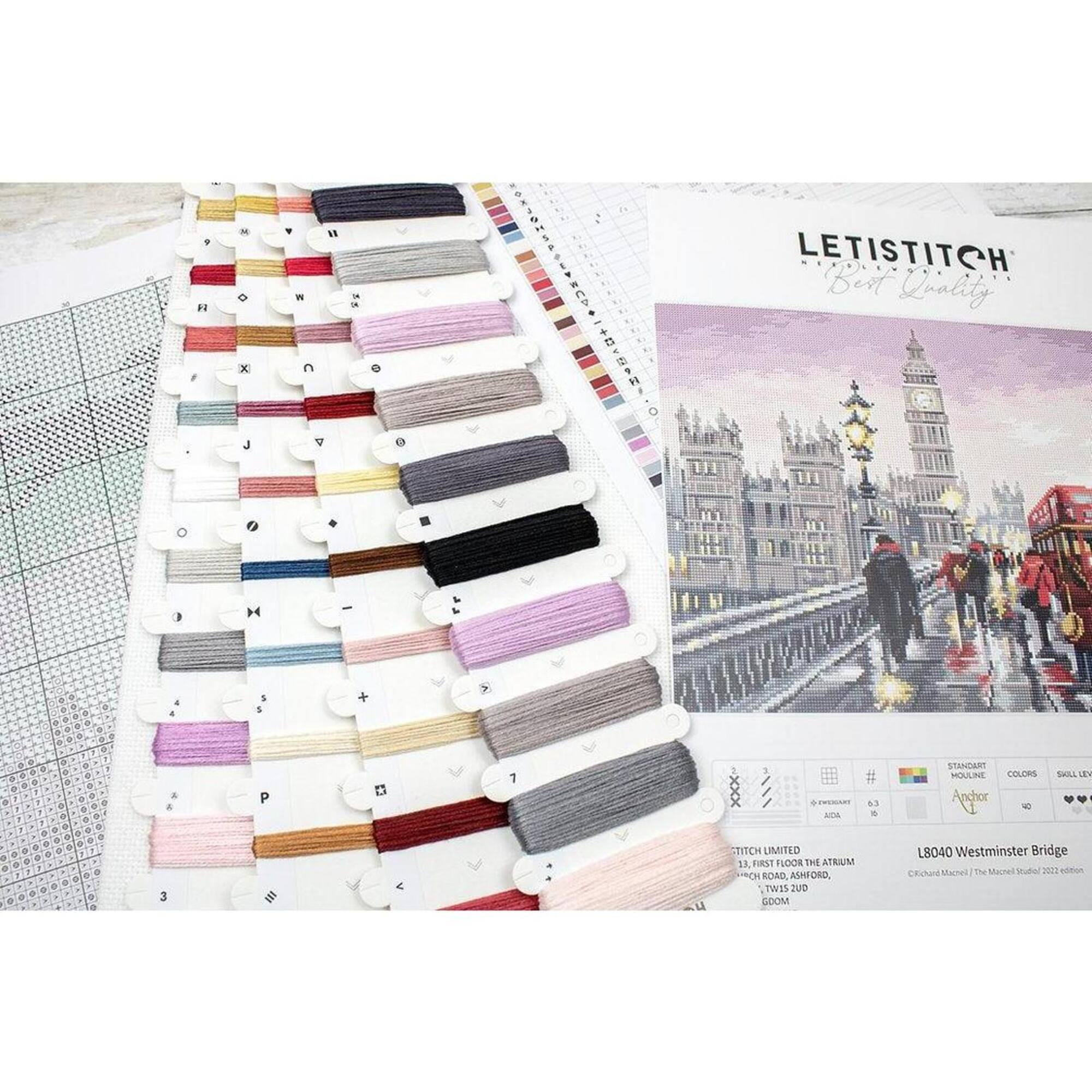 LetiStitch Westminster Bridge Counted Cross Stitch Kit